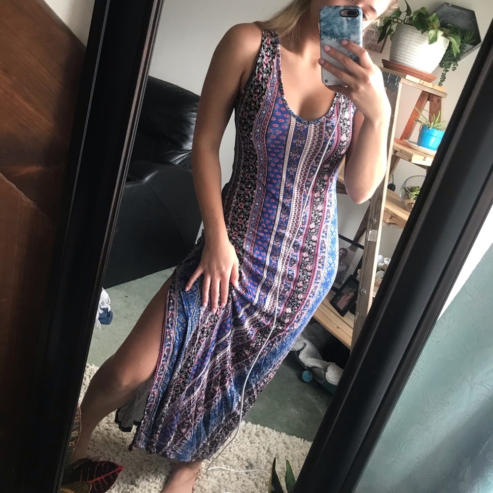 Purple boho maxi dress